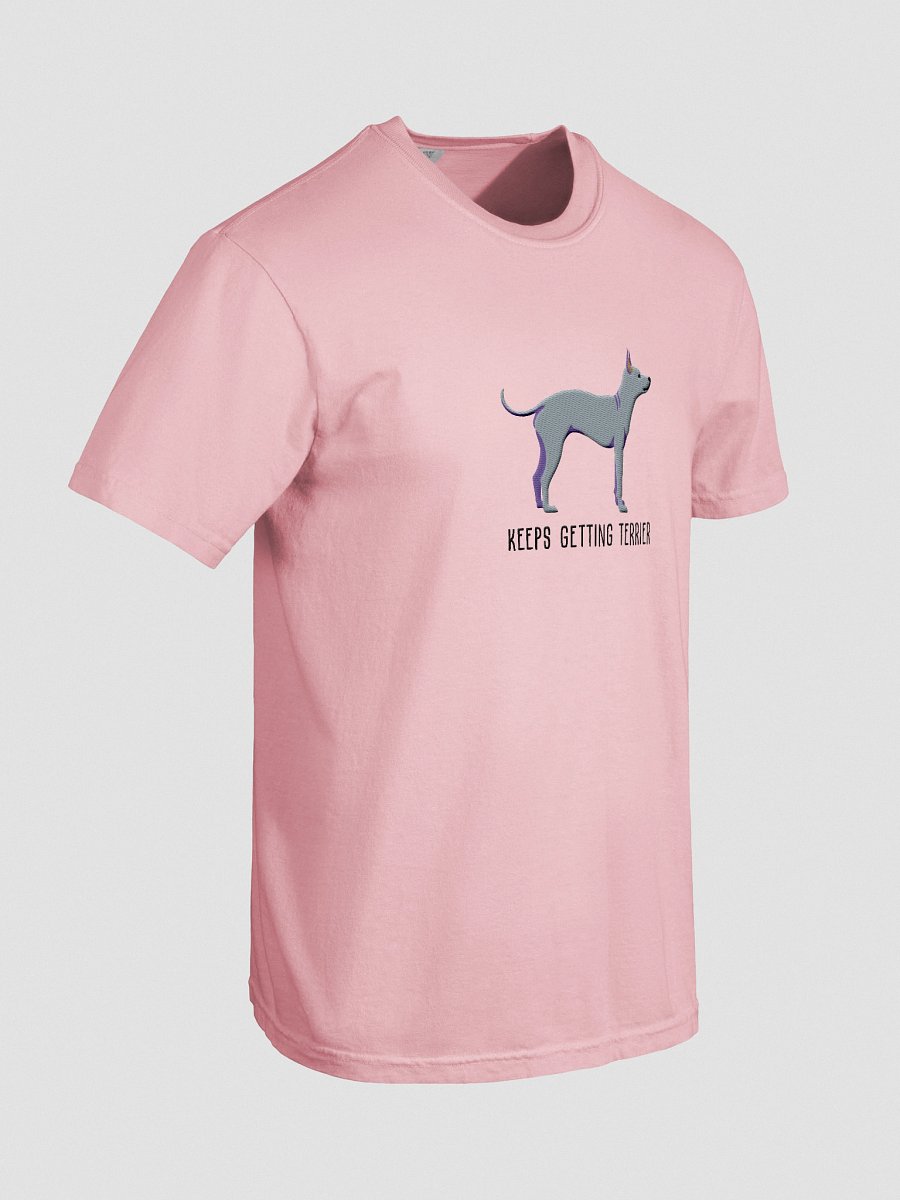 Keeps Getting Terrier T-Shirt(Embroidered) of an American Hairless Terrier(Gray) product image (48)