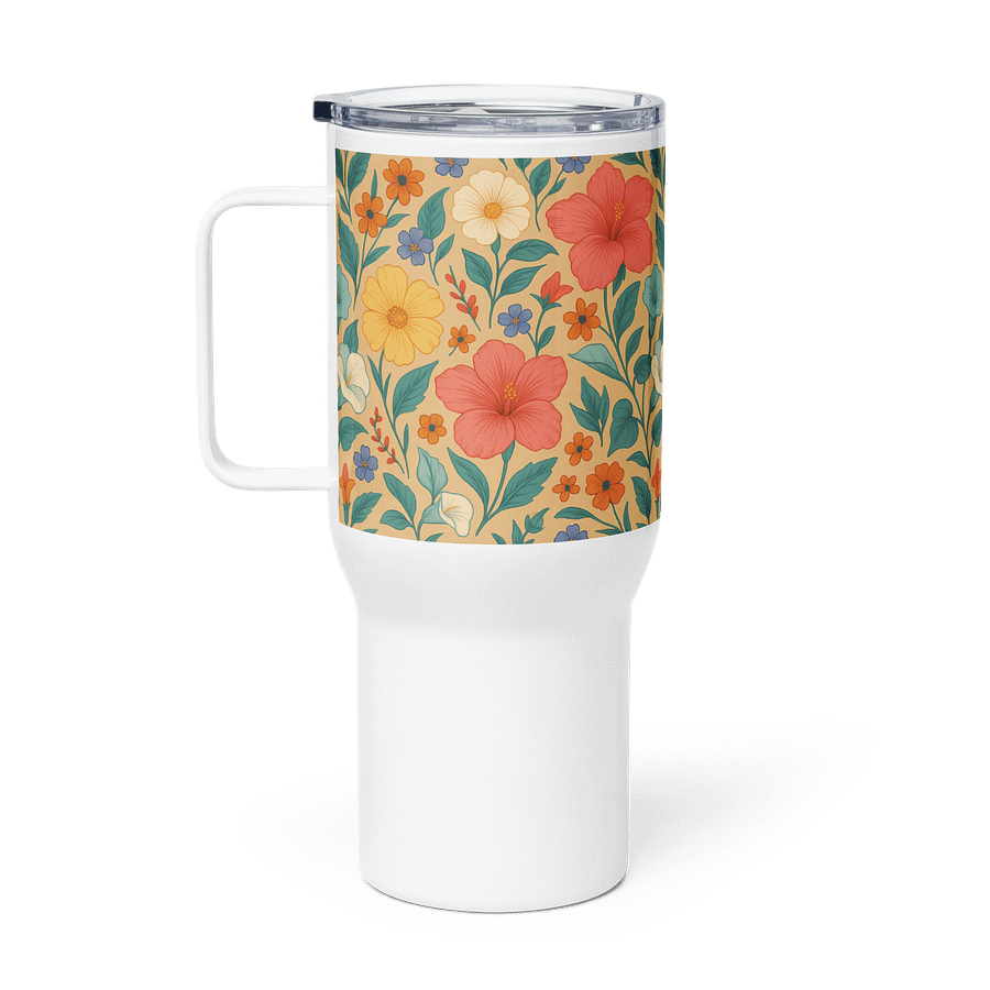 Vintage Floral Travel Mug – Large Stainless Steel Tumbler for Hot and Cold Drinks product image (1)