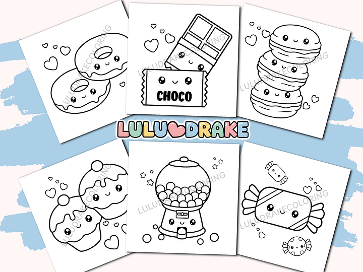 Sweet & Cute Kawaii Coloring Complete eBook, 50 Pages ★ DIGITAL ★ product image (2)