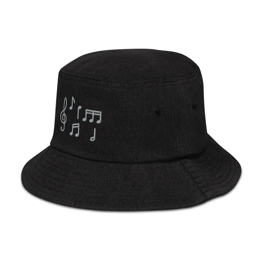 "Musical Notes" Embroidered Denim Bucket Hat product image (3)