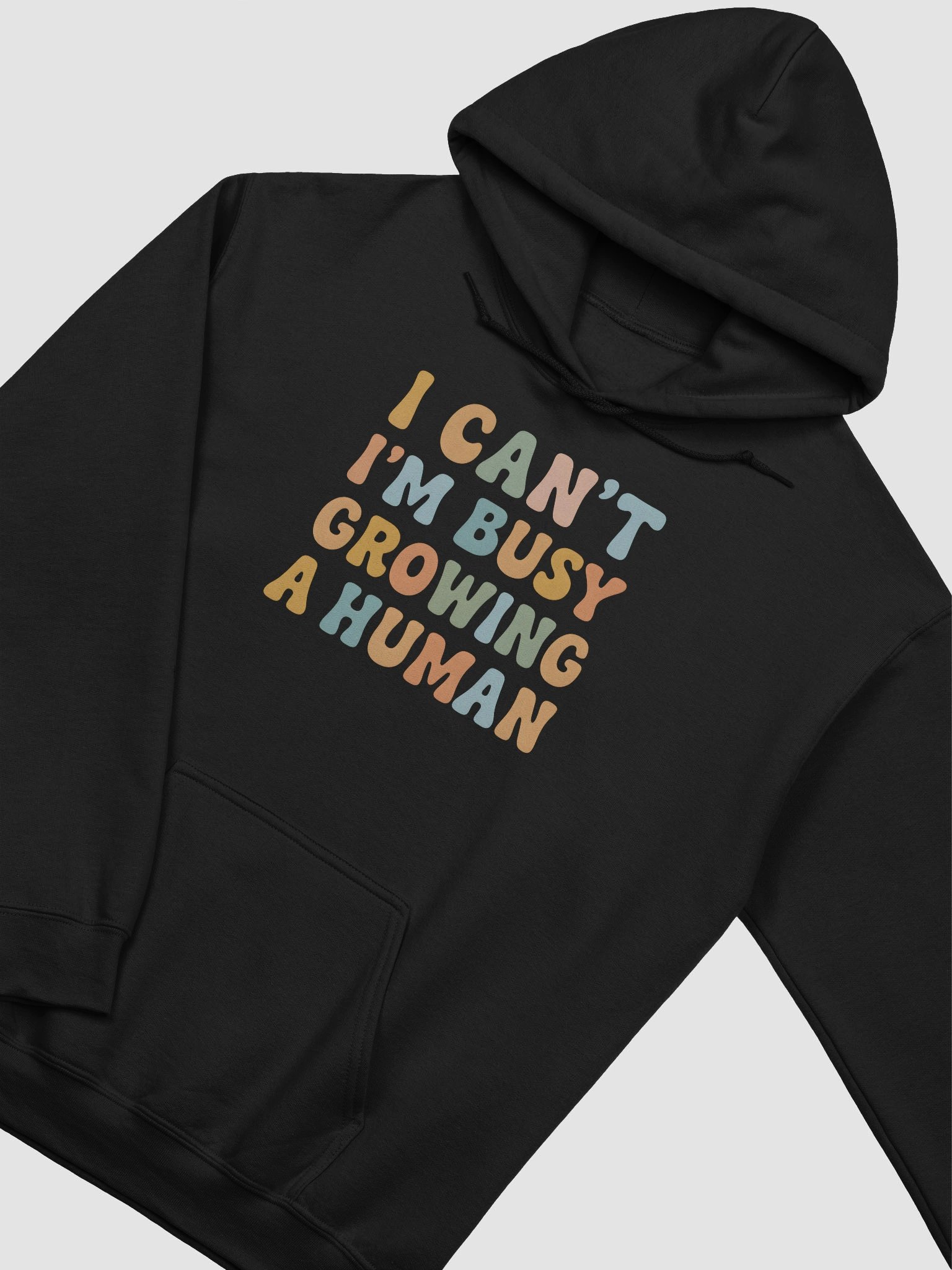 Funny Pregnancy Quote Hoodie – “I Can’t I’m Busy Growing a Human” Maternity Sweatshirt product image (2)