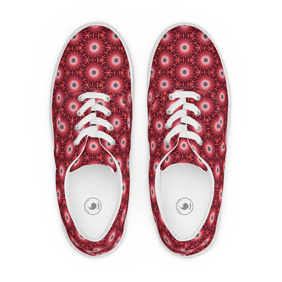 Red Floral Kaleidoscope Women's Canvas Shoes product image (7)
