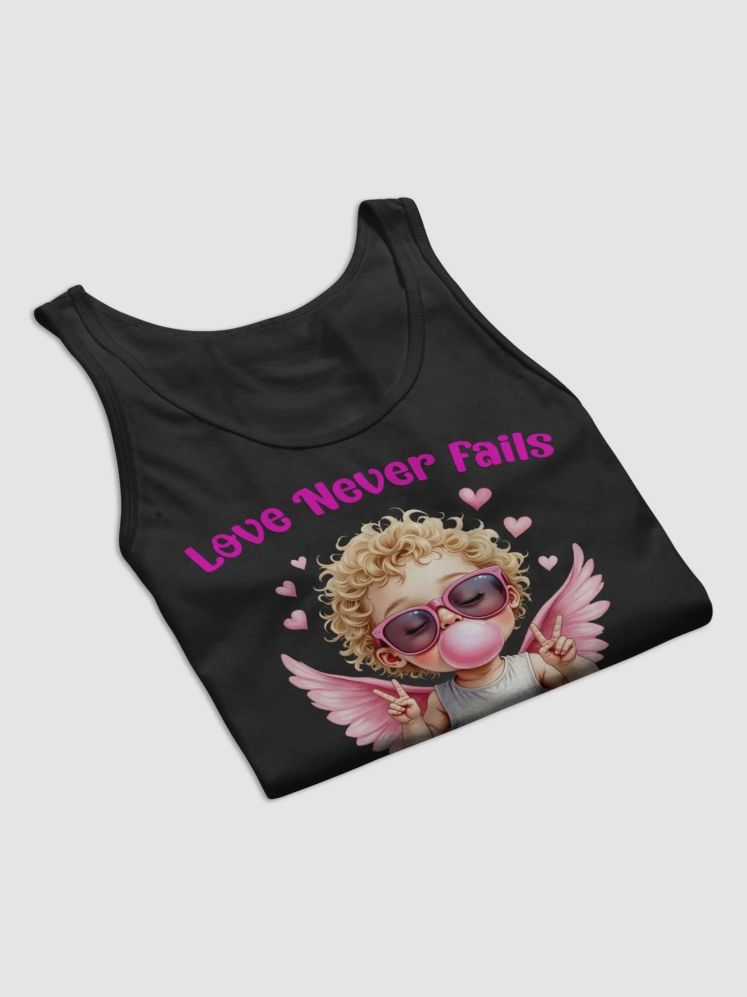 Love Never Fails Valentine Retro Cupid Valentine's Day Jersey Tank product image (13)