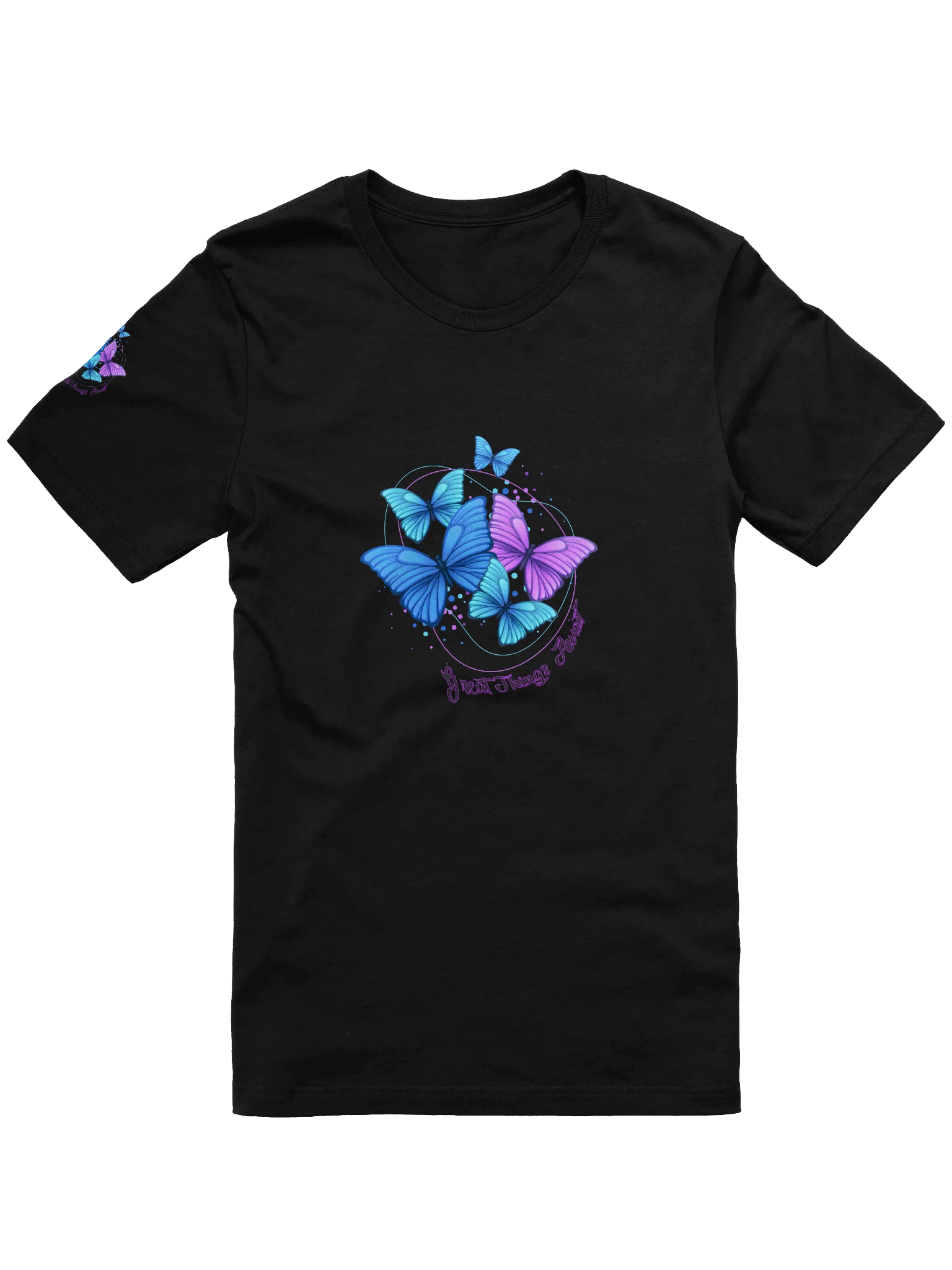 Purple Bleu butterflies design with quote product image (1)