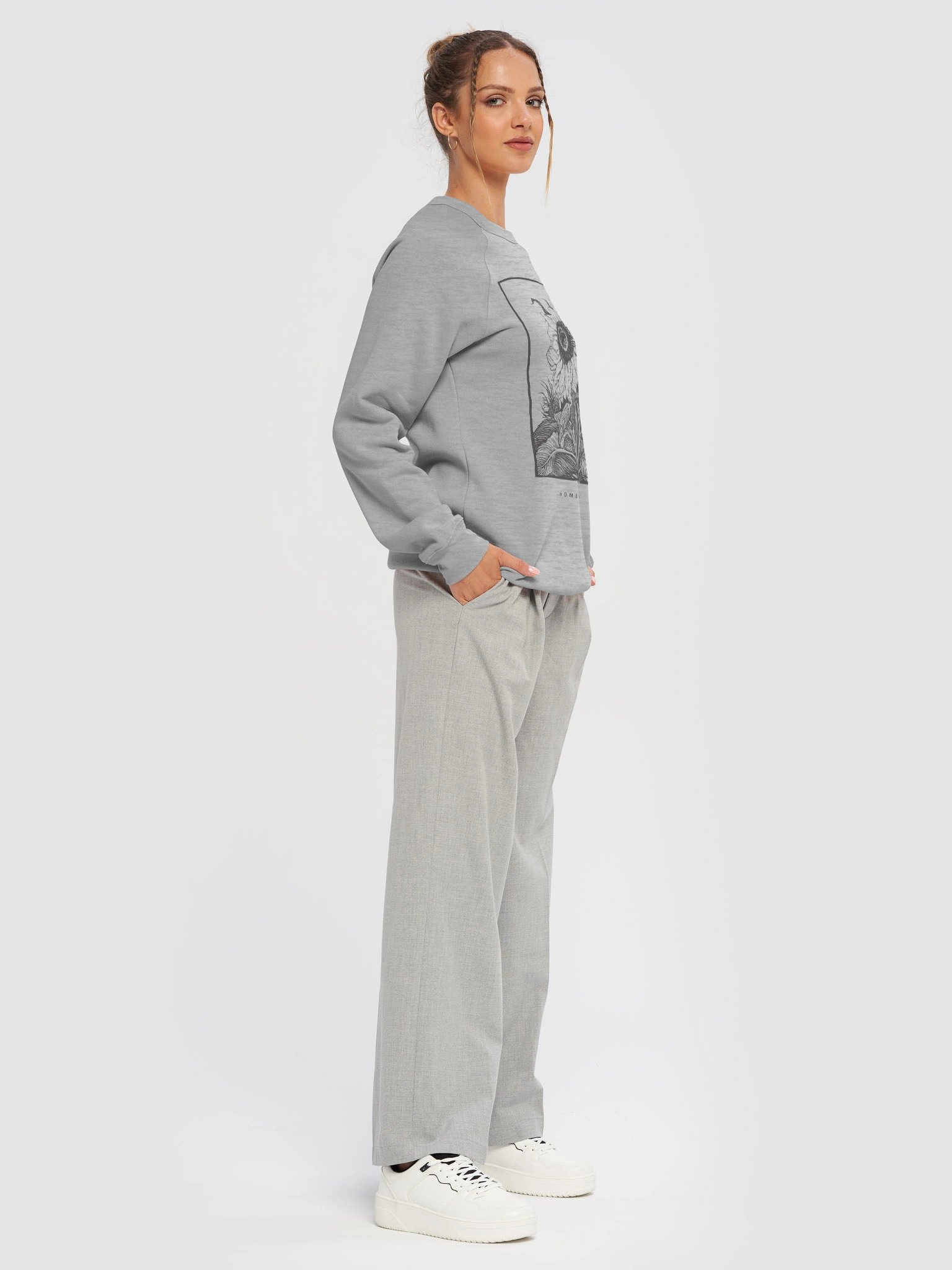 Sunflower Sketch Unisex Raglan Sweatshirt product image (4)