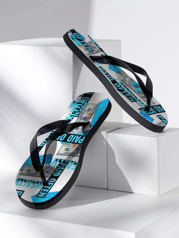 Blue diamond Wealthy & Paid Often Flip-Flops product image (2)