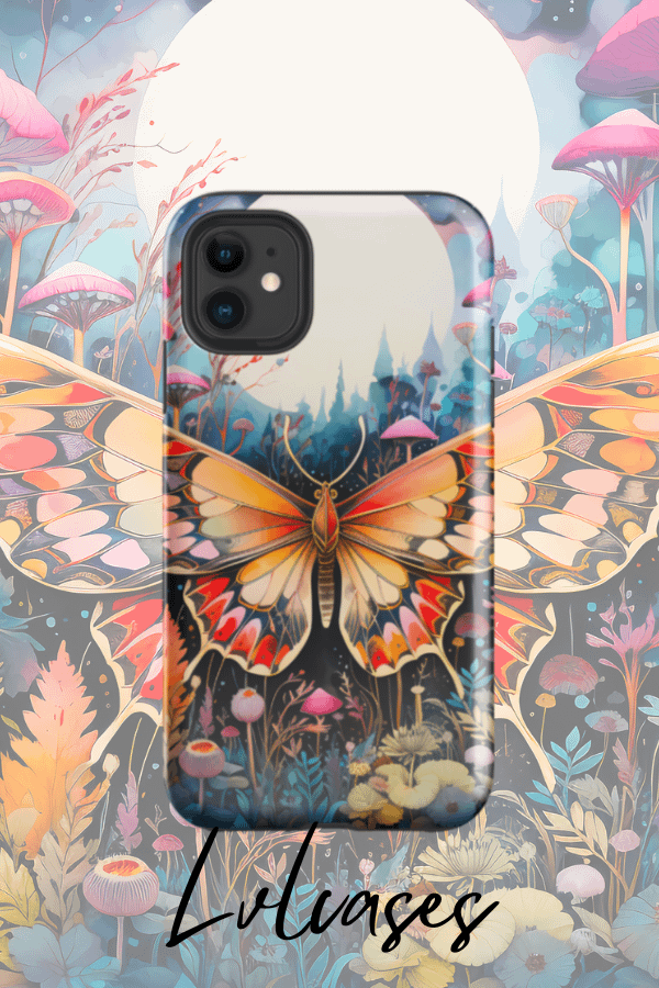 Moth in the flowers Tough iPhone Case product image (2)