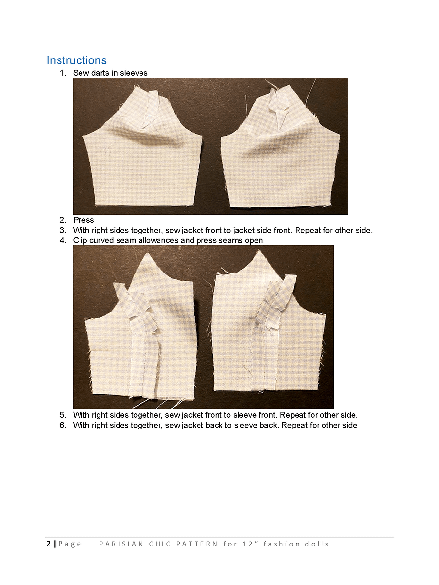 Parisian Chic sewing pattern for 12" fashion dolls product image (3)