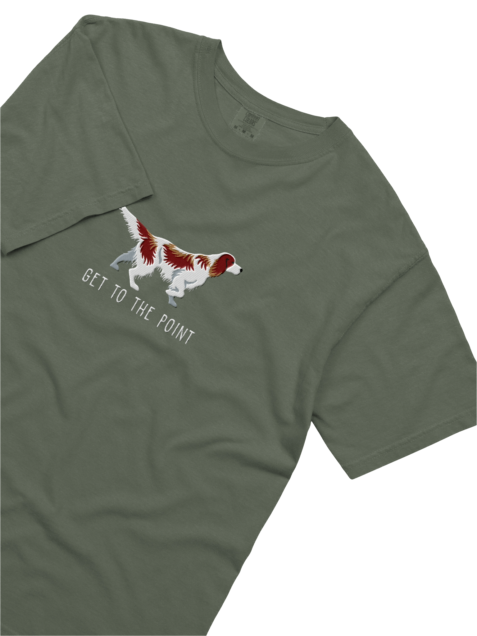 Get to the Point T-Shirt(Embroidered) of an Irish Red & White Setter product image (25)