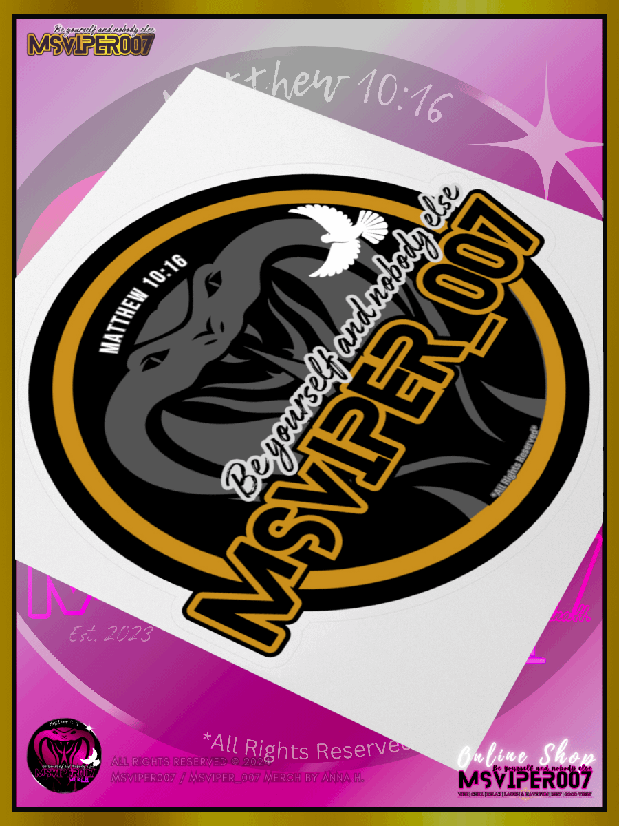 Sticker - "MsViper_007™ Brand Classic" [yllw-gld/blk emblem] Support&Sport Kiss cut Stickers By Anna H. product image (3)