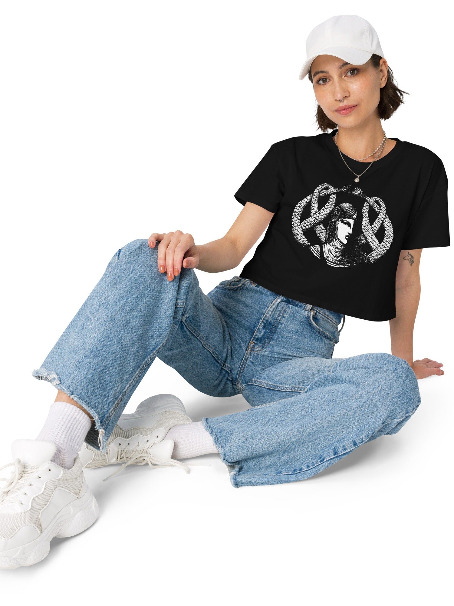 Hel in Black Portrait Women's Premium Crop Top by AS Colour product image (4)