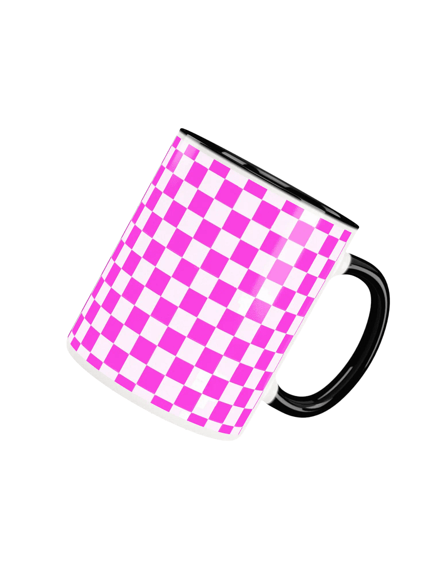 Checkered! Neon Pink and White Checkers Mug product image (4)
