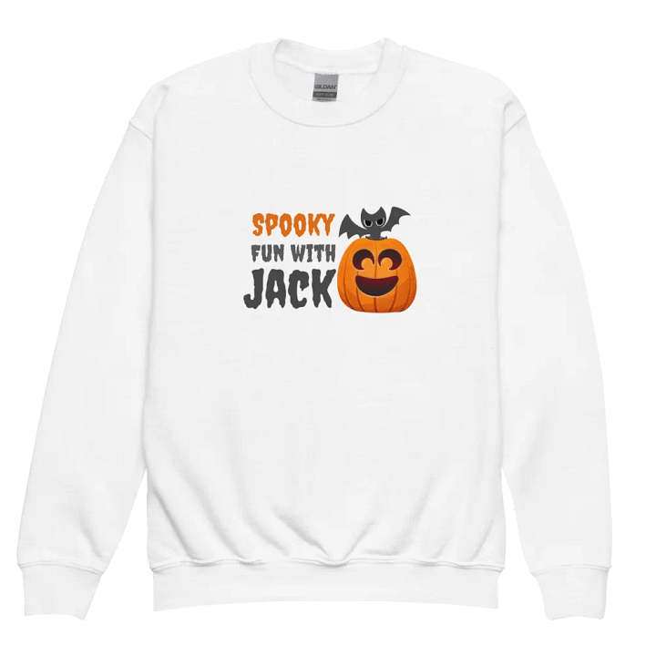 Spooky Fun with Jack Gildan Youth Crew Neck Sweatshirt – Cozy Halloween Kids' Apparel product image (2)