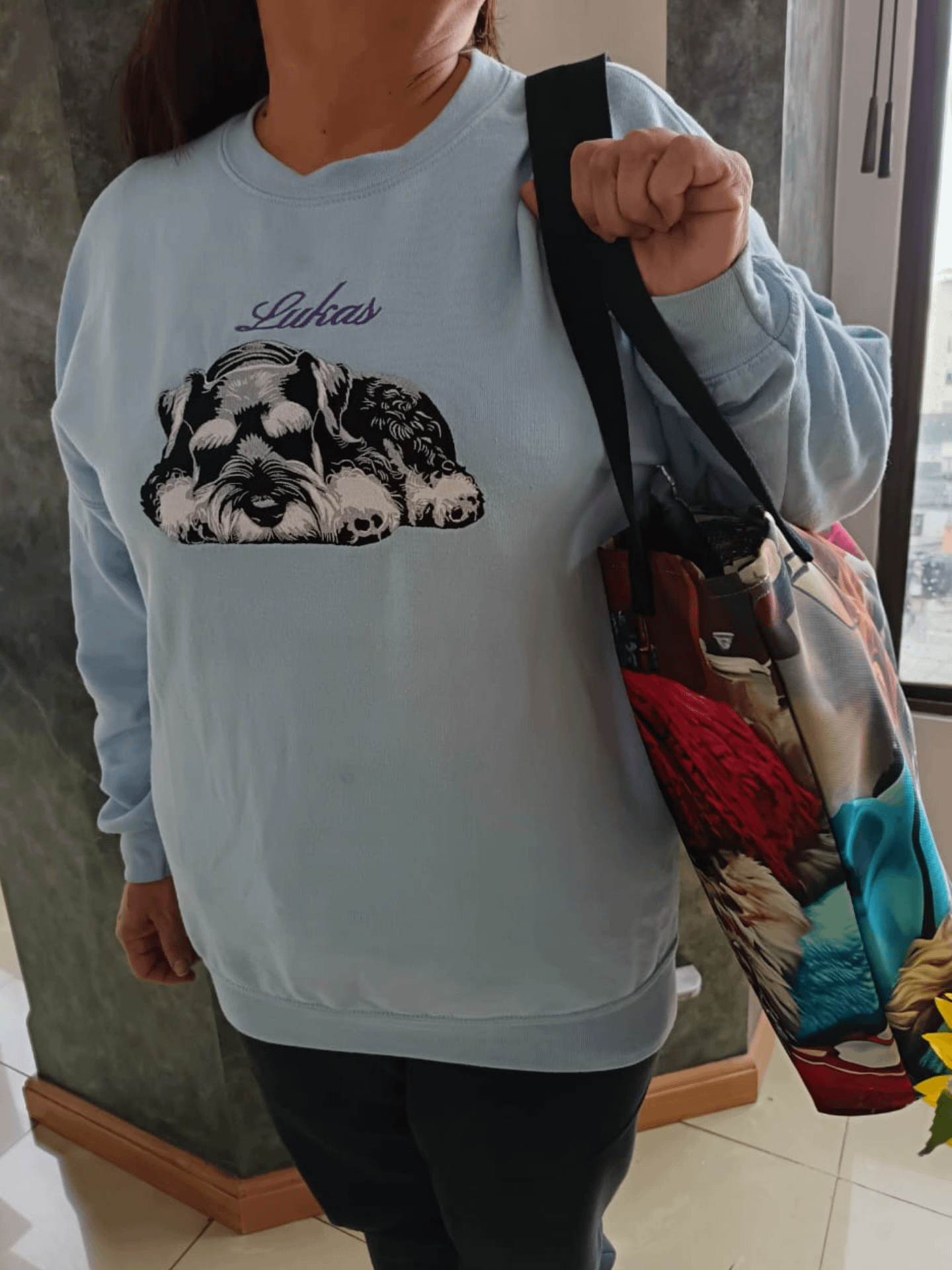 LUKAS 💙 / LARGE TOTE BAG WITH POCKET & ALL-OVER PRINT product image (6)