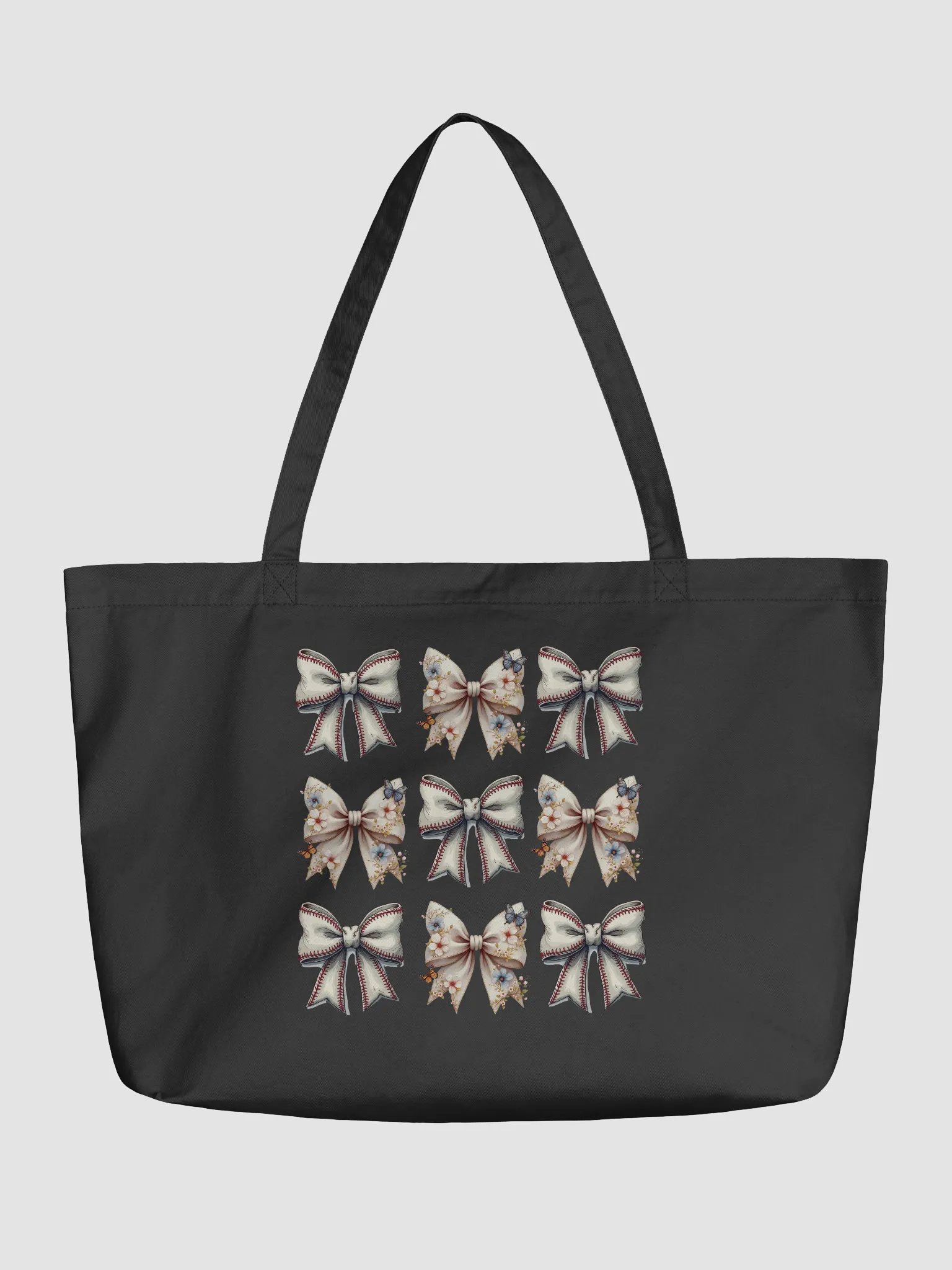 Spring Bows Baseball Butterfly Blooms Tote Bag product image (2)