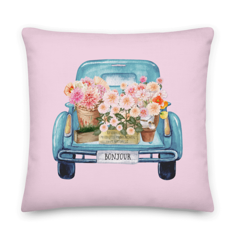 COTTAGE SUMMER FRESH PINK DAHIA TRUCK PILLOW product image (1)