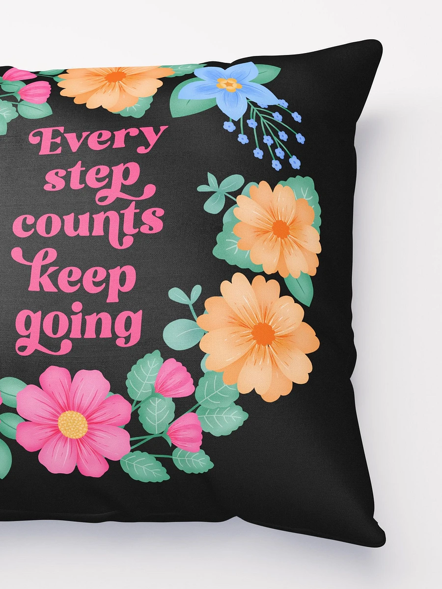 Every step counts keep going - Motivational Pillow Black product image (3)
