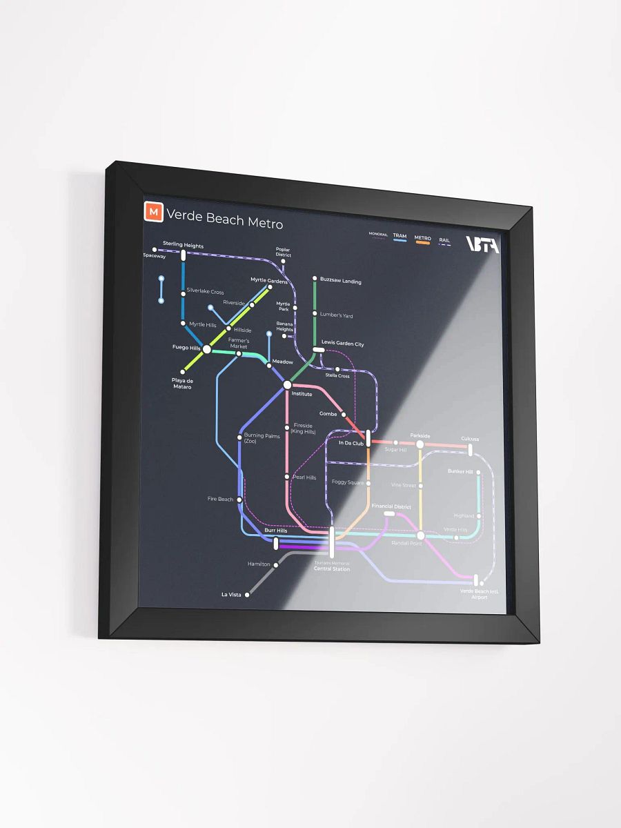 Verde Beach Metro Map (Dark) product image (3)