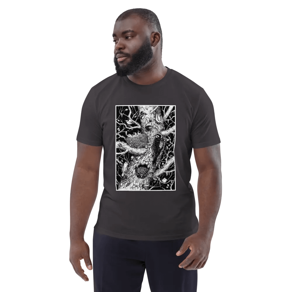 Birds of the wilderness - organic cotton, b&w print product image (3)