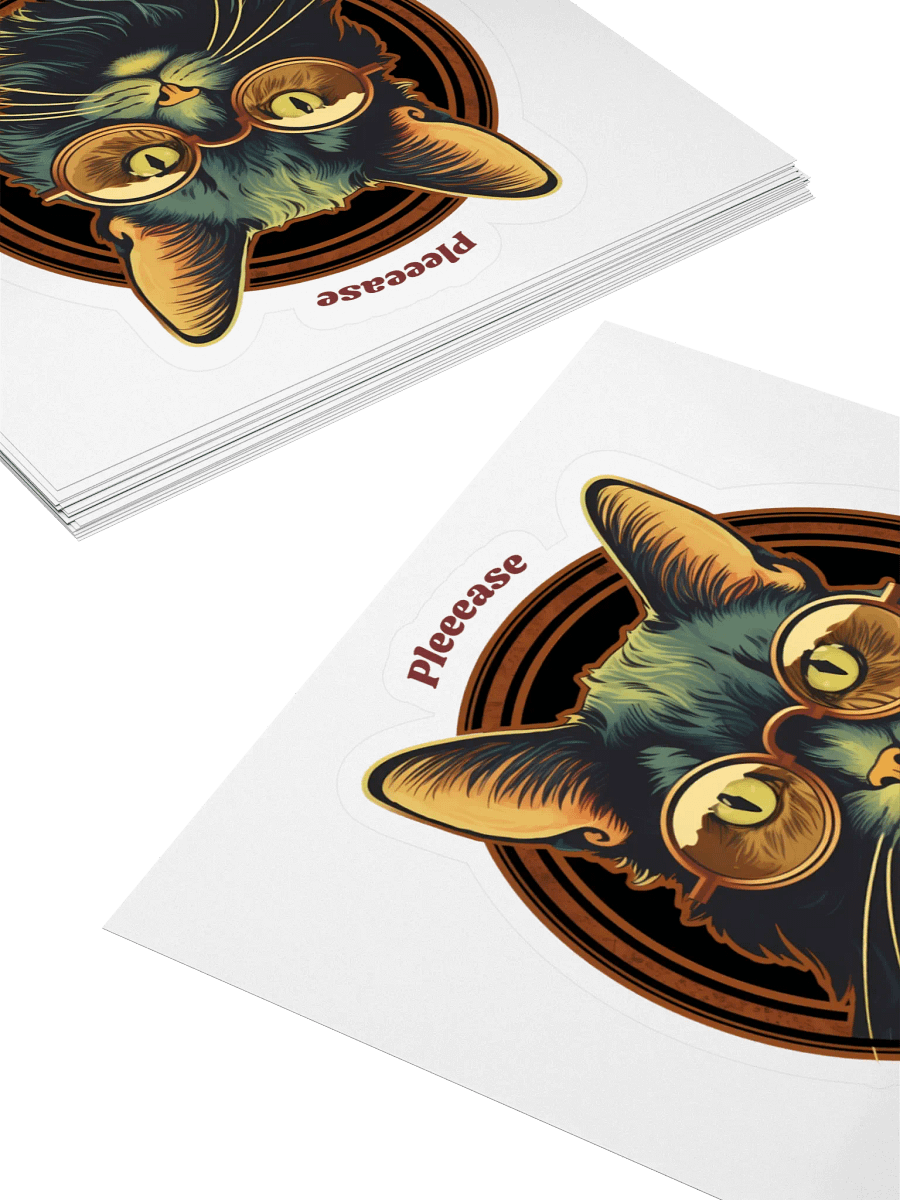 Cat with Glasses Please No Drama! Sticker product image (4)