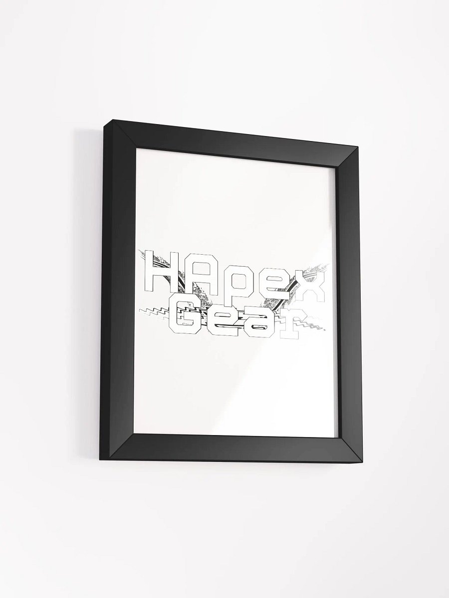 Framed - High-Quality Matte Poster - White HApex Gear Black Logo product image (2)