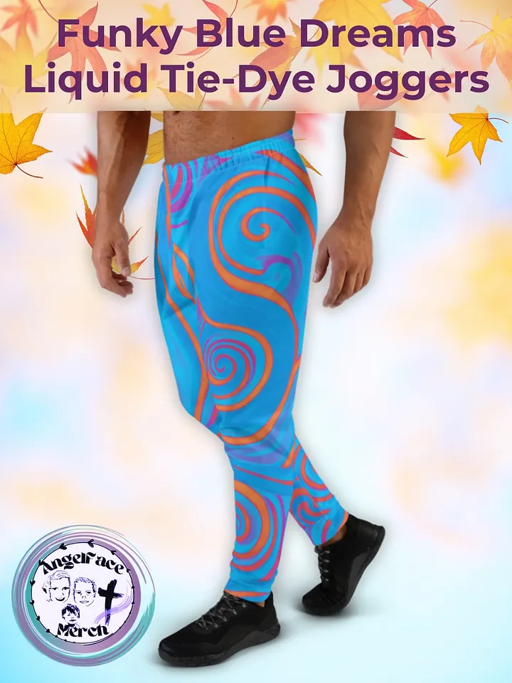 Funky Blue Dreams Liquid Tie-Dye Men's Joggers product image (1)
