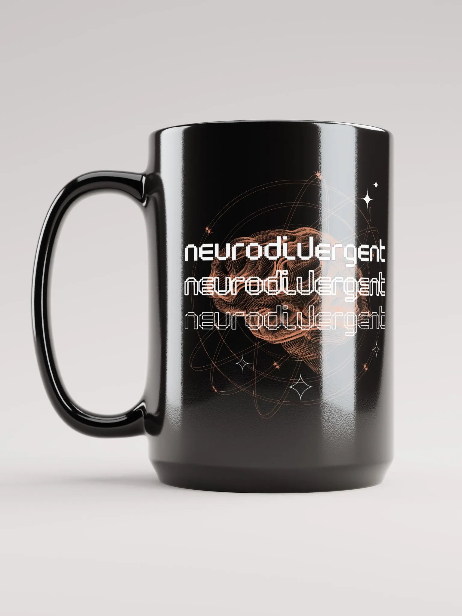 NEURODIVERGENT black glossy mug product image (4)