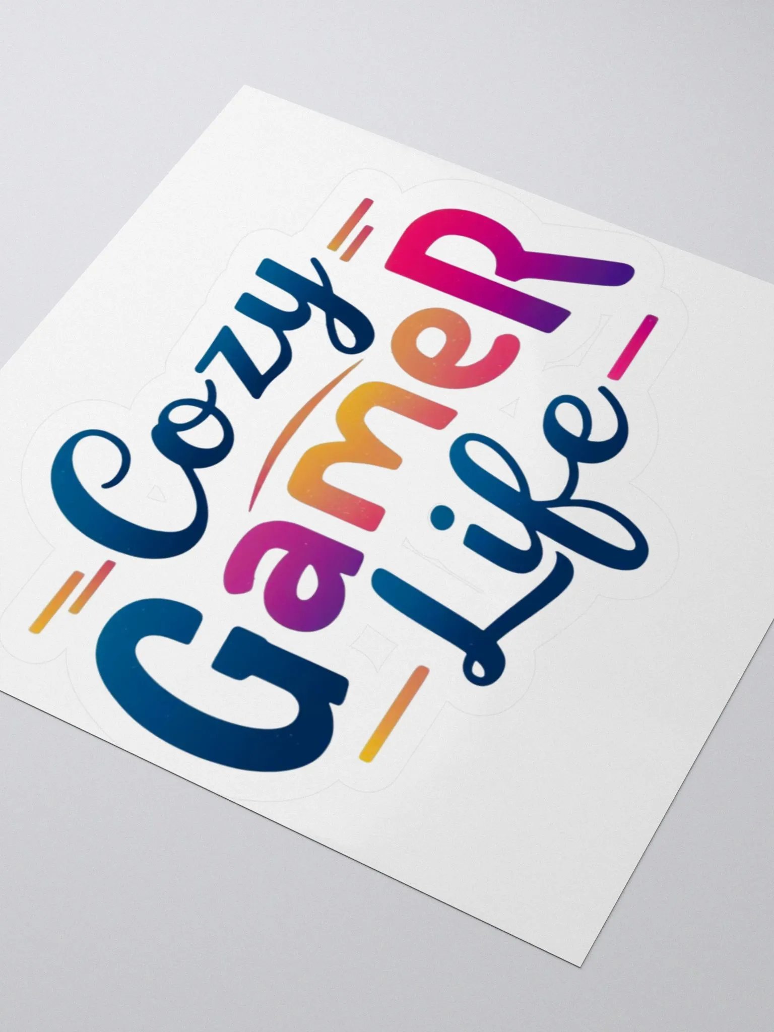 Cozy Gamer Life Vivid Text Only Sticker product image (3)