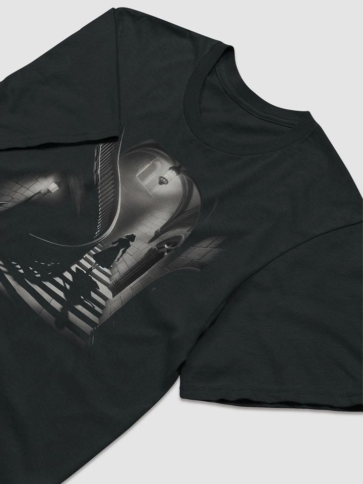 Spiral Staircase Mystery: Elegance in Noir (Front Print Womens Tee) product image (2)