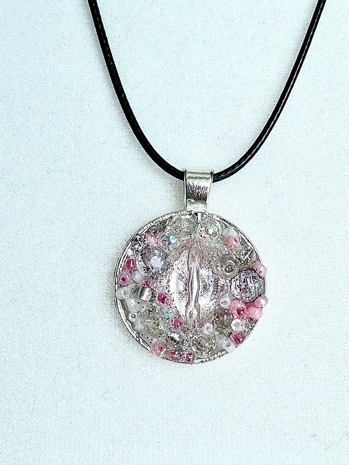 Pink Blush Confetti Necklace | Sparkly Preppy Pendant | by Monique Faella Designs™ | MFD-00005 product image (1)