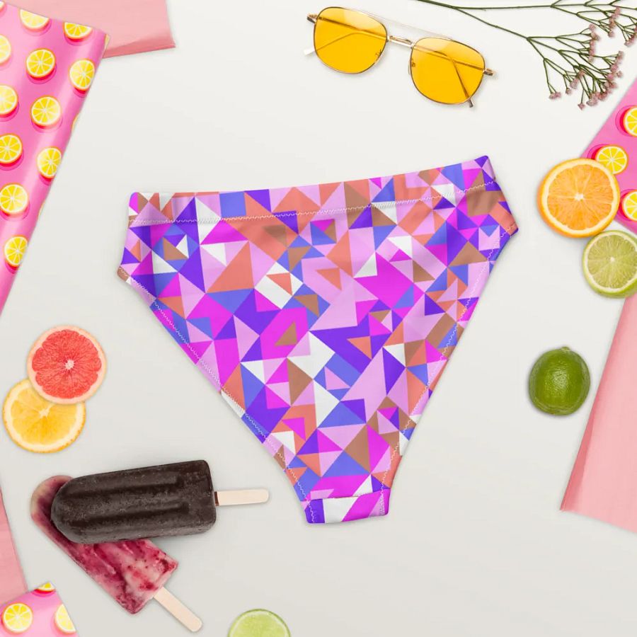 Colorful vector Pattern Design High Waisted Bikini Bottom - v1 product image (4)