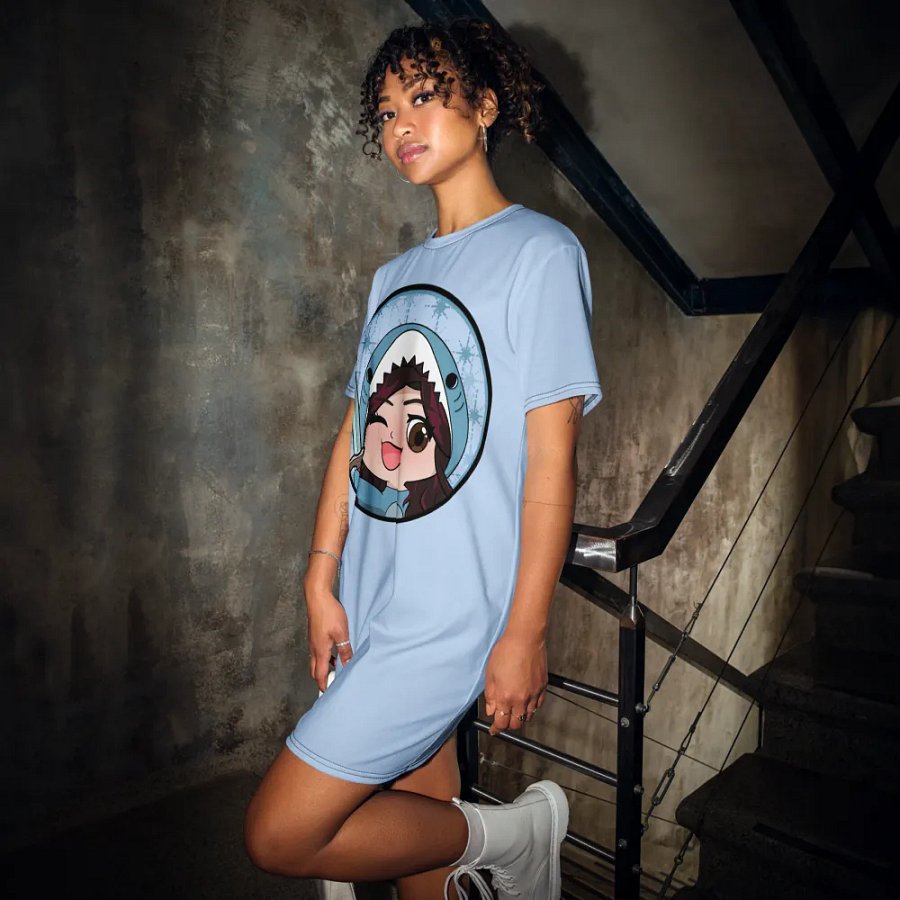 Kiss T-shirt Dress (light blue) product image (12)