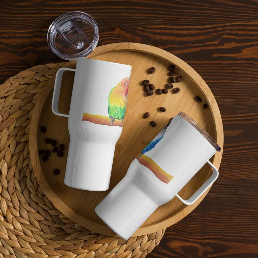 Lovebirds Drawing Travel Cup product image (12)