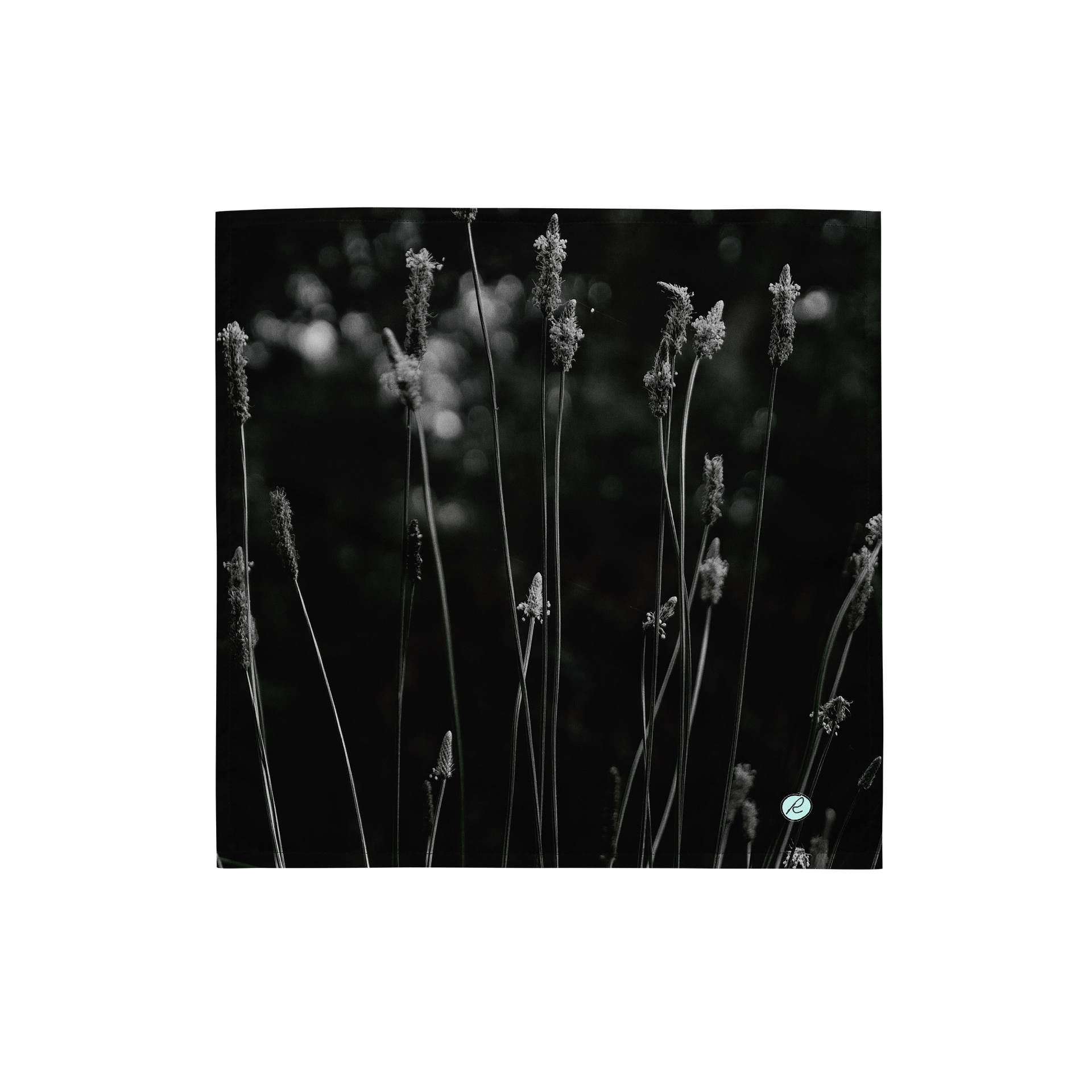 Bandana Tuch - Wildblumen schwarzweiß product image (1)