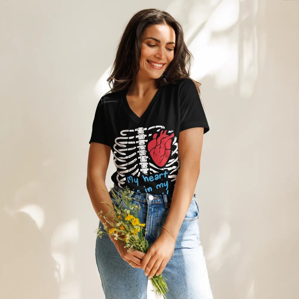 My Heart Is In My Chest V2 - Women's Relaxed V-Neck T-Shirt product image (11)