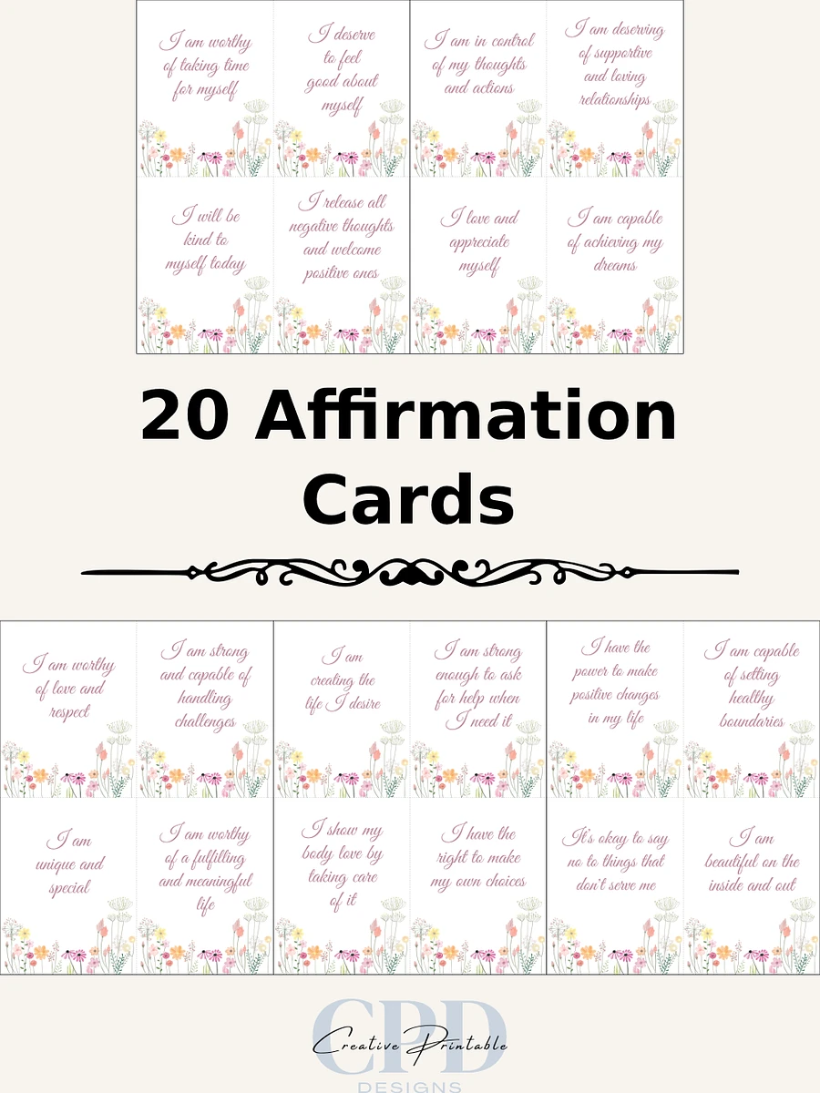 Printable Self Care Journal & Affirmation Pack product image (4)