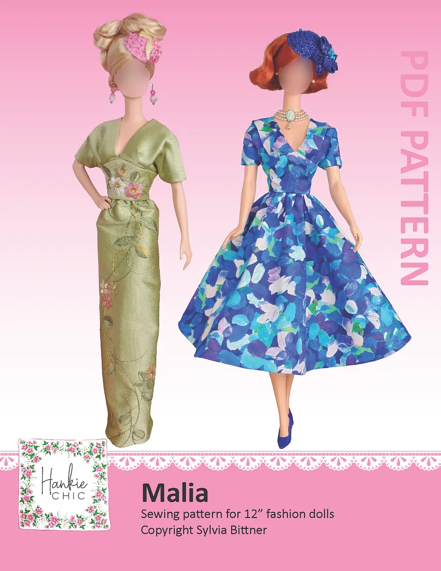 Malia sewing pattern for 12" fashion dolls product image (1)