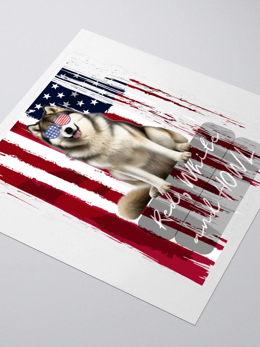 Alaskan Malamute American Flag Pun Sticker product image (4)