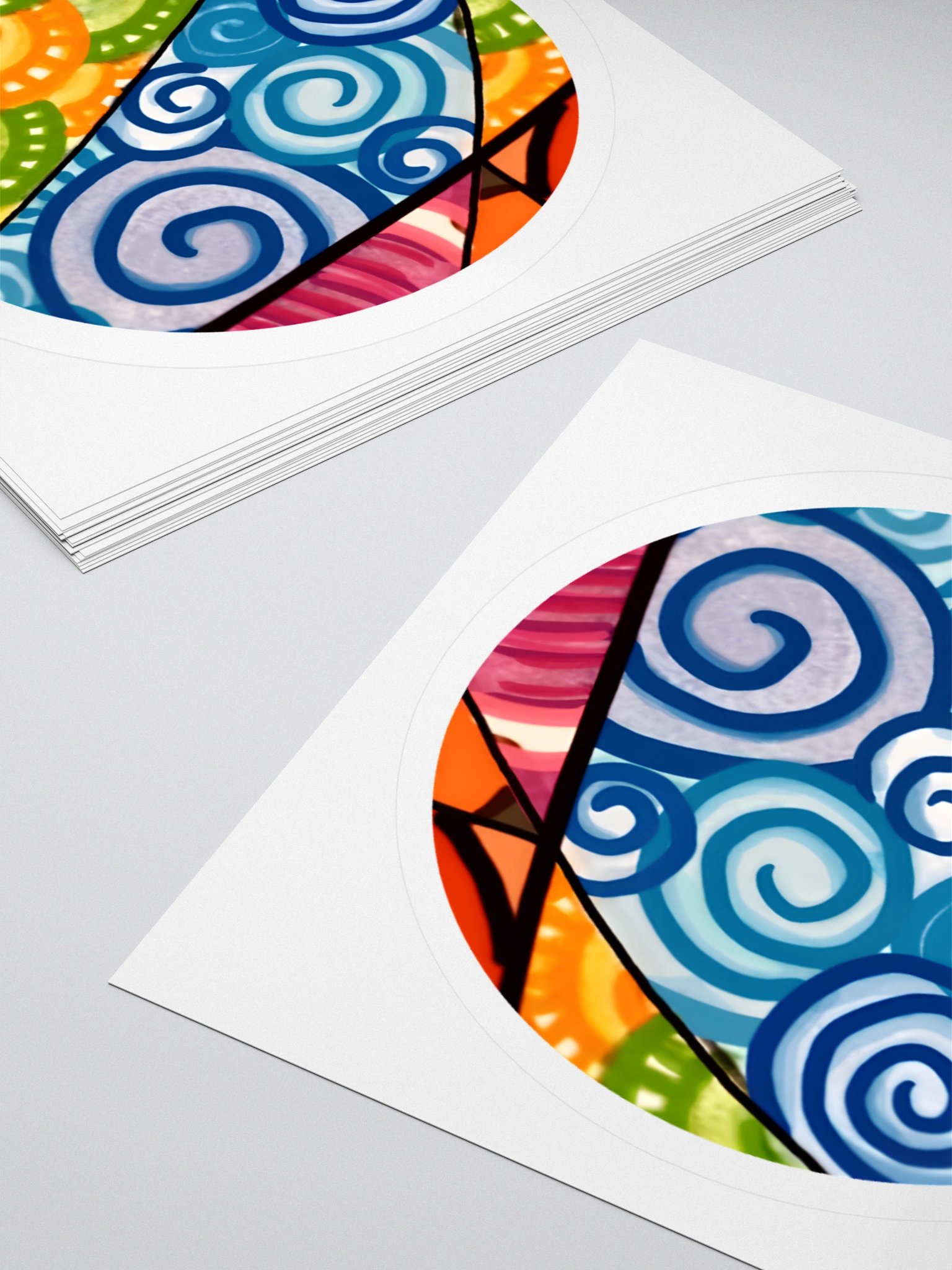 Colorful Swirls Vinyl Stickers (3" x 3") product image (4)