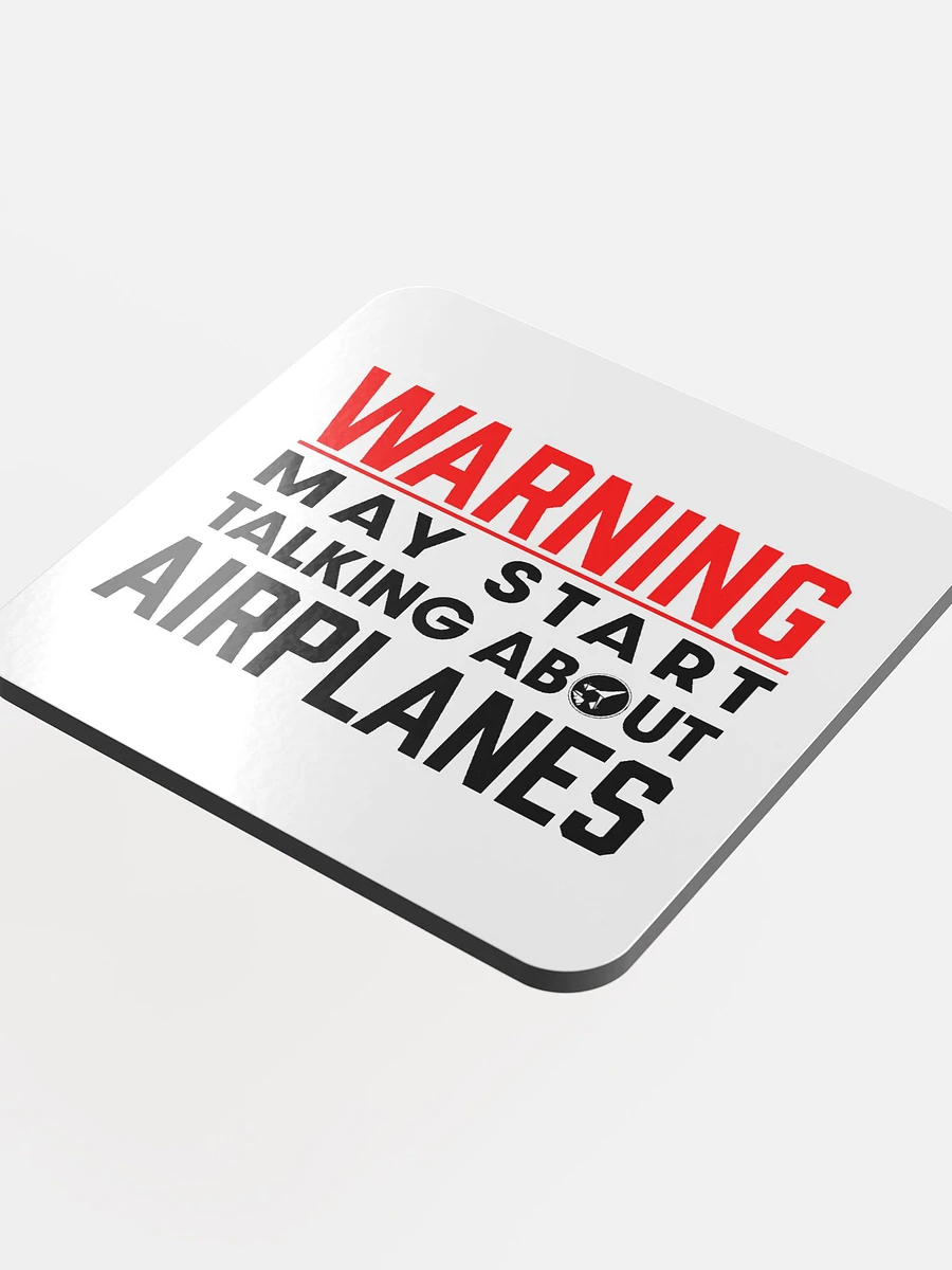 Glossed Cork Coaster - airplane warning product image (4)