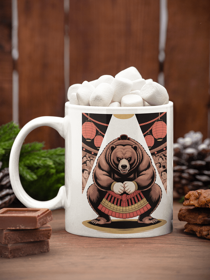 "Sumo Jam" Bear Accordion Mug | Funny Japanese Animal Musician Coffee Cup product image (1)