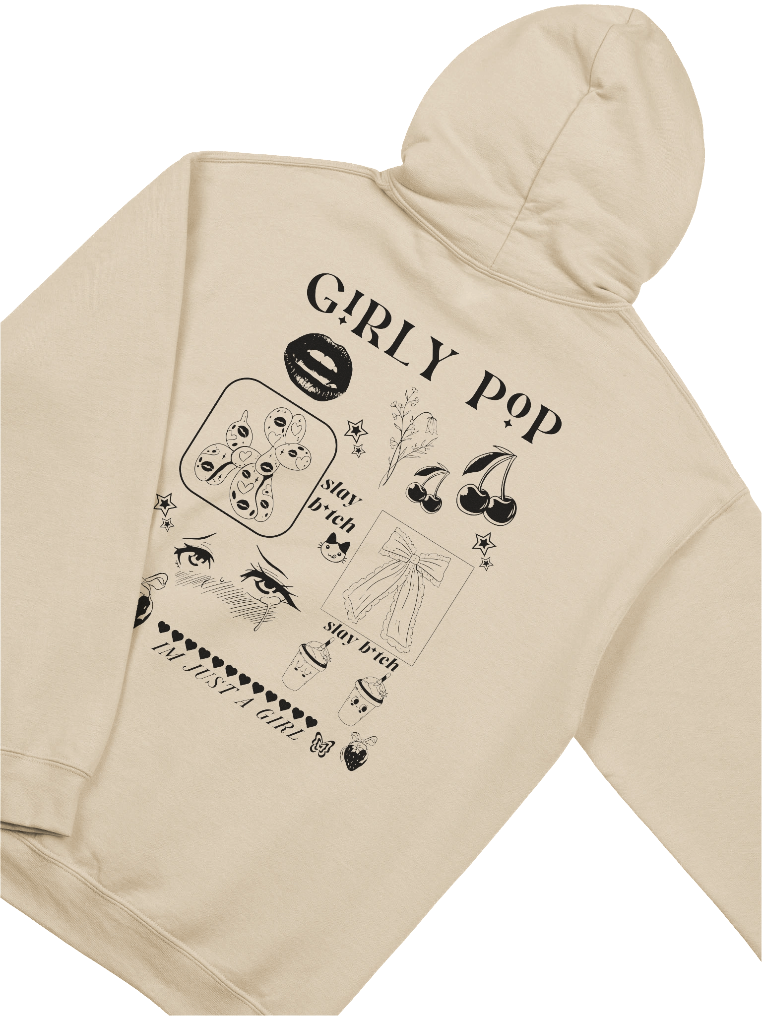 GIRLY POP HOODIE (BLACK) product image (7)