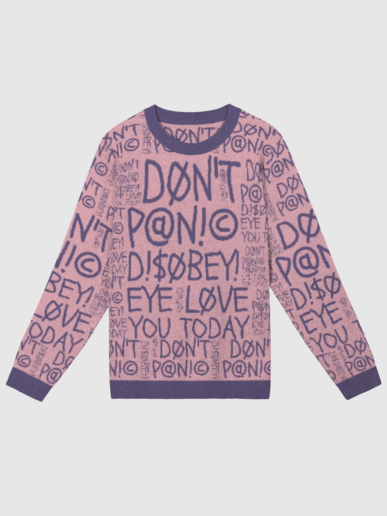 DØN'T P@N!© D!SØBEY! Pink & Plum Scribble Jacquard Knit product image (1)