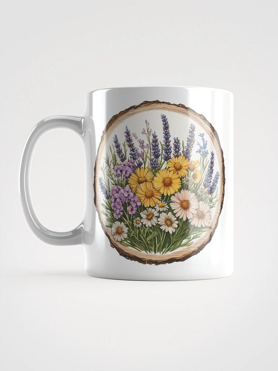 Wildflower Field Round Wood Art Ceramic Mug product image (6)