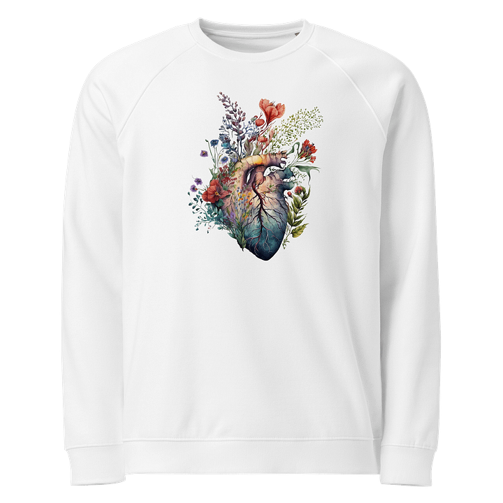 Watercolor Heart Medical Art - Organic Raglan Sweatshirt product image (1)