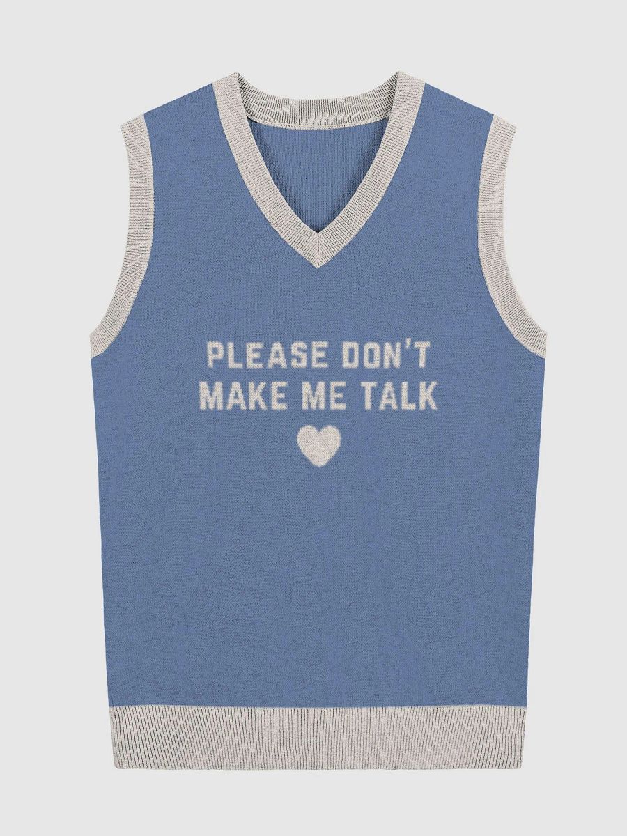 PLEASE DON'T MAKE ME TALK (blue and taupe) knitwear vest product image (1)