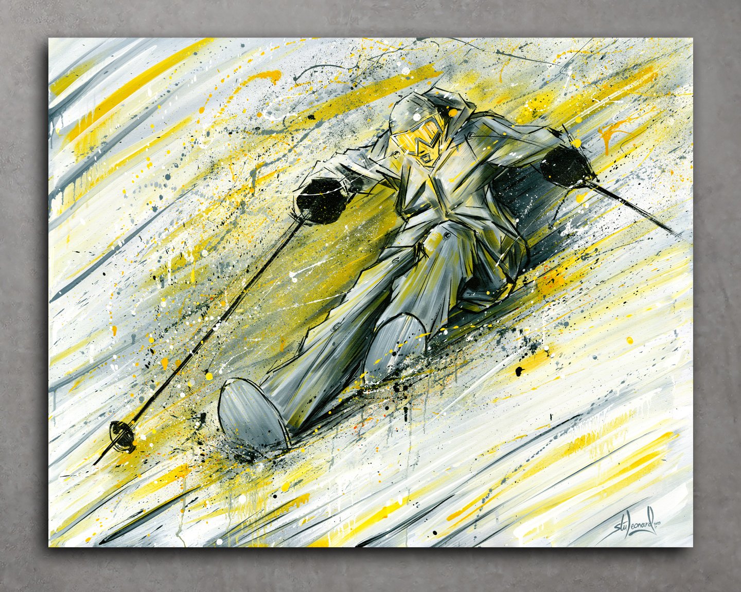 Raw Skiing (Yellow) - Original Painting product image (1)