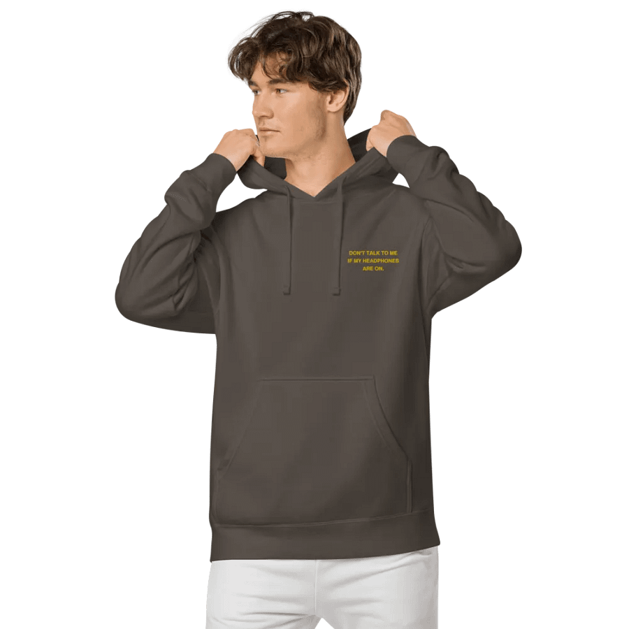 L.C. HEADPHONES ON (gold) embroidered pigment hoodie product image (7)
