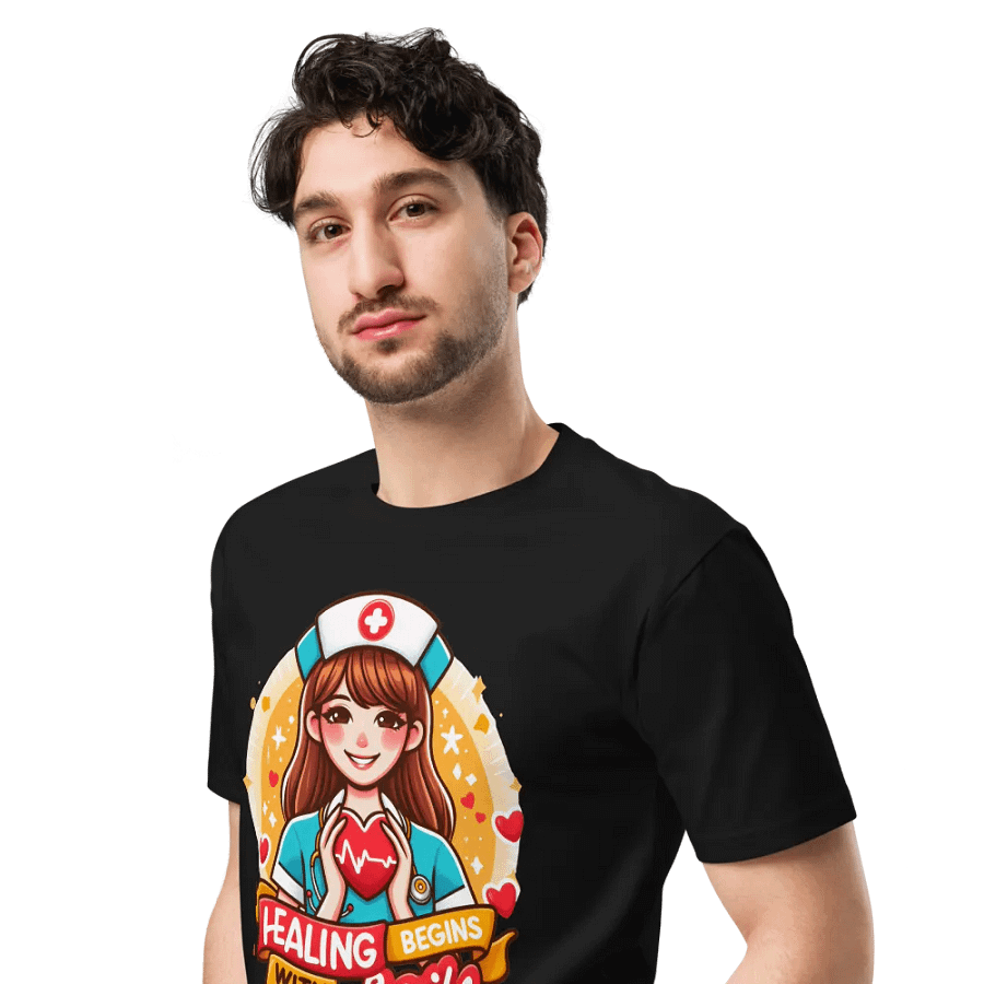 Smiling Nurse Heart T-Shirt product image (7)