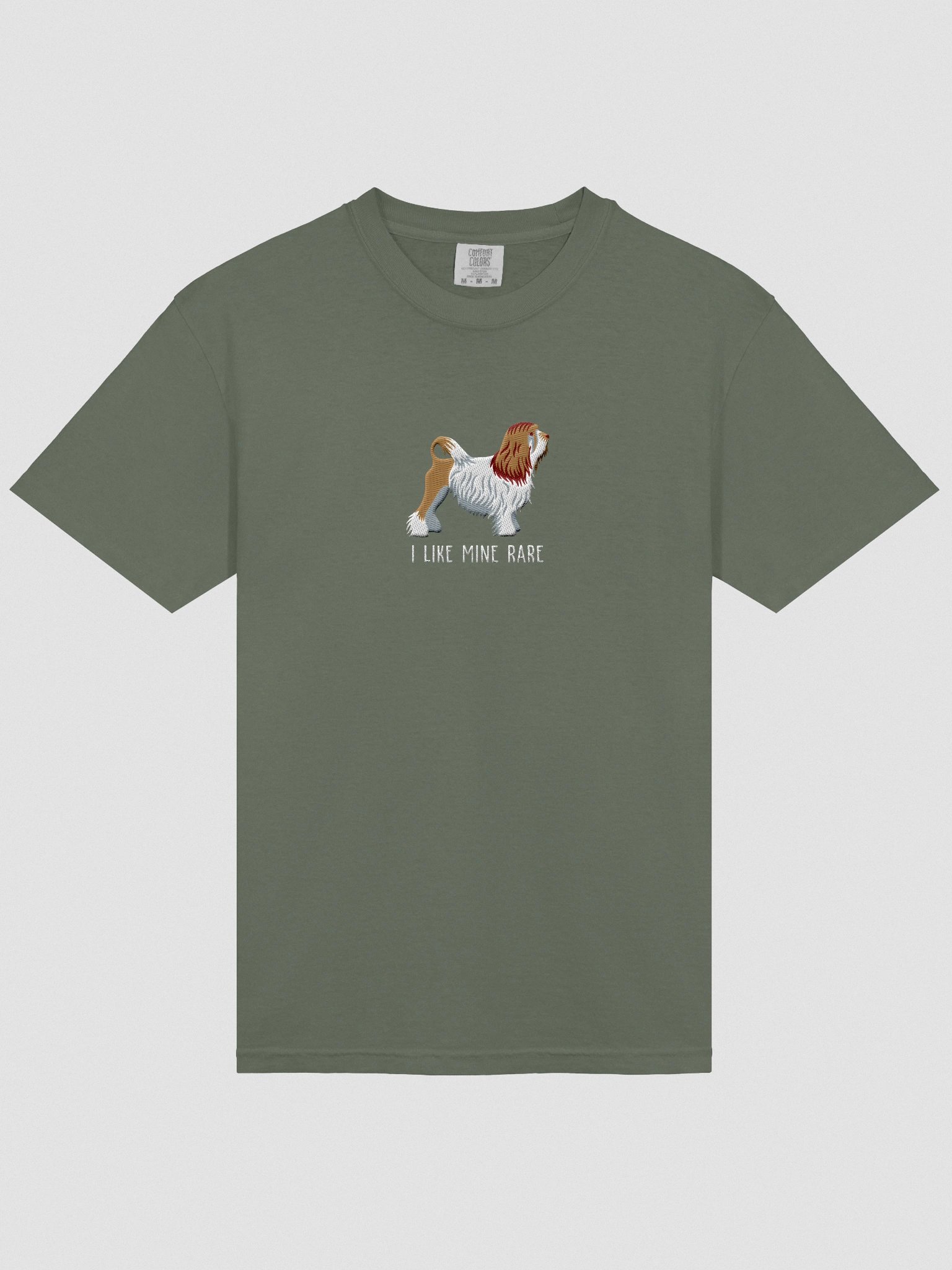 I Like Mine Rare T-Shirt(Embroidered) of a Lowchen(Brown & White) product image (6)